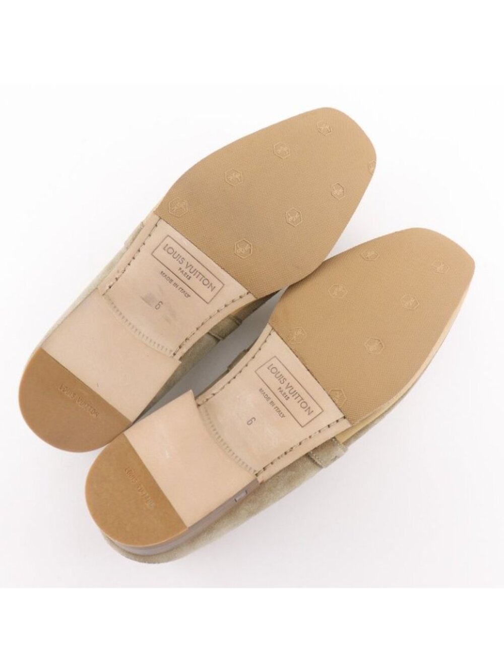 Louis Vuitton Perforated Suede Beige Loafers - Picture 5 of 7